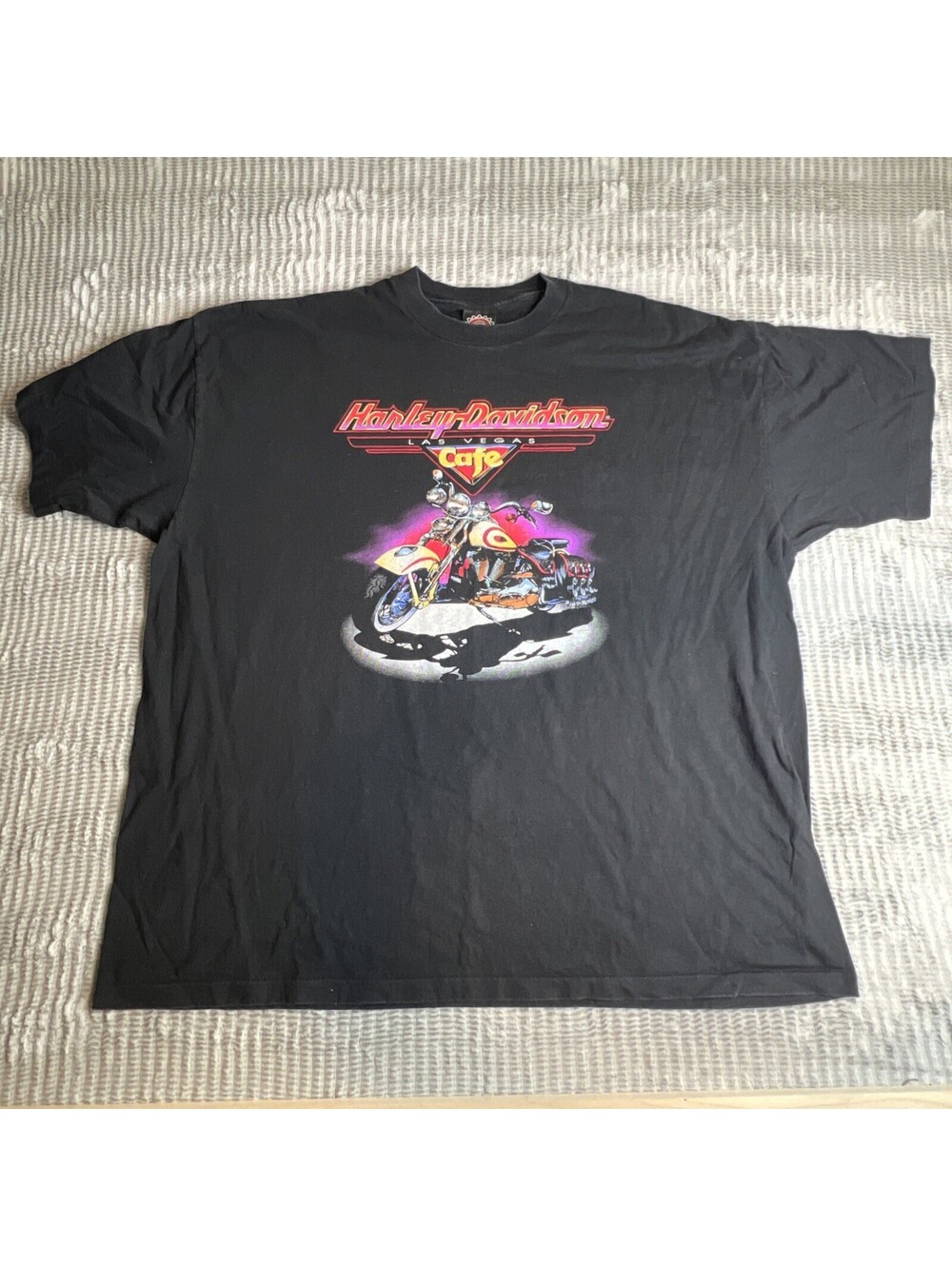 Harley Davidson Cafe ~ SINGLE STITCH ~ Shirt 2XL Las Vegas Crewneck Motorcycle